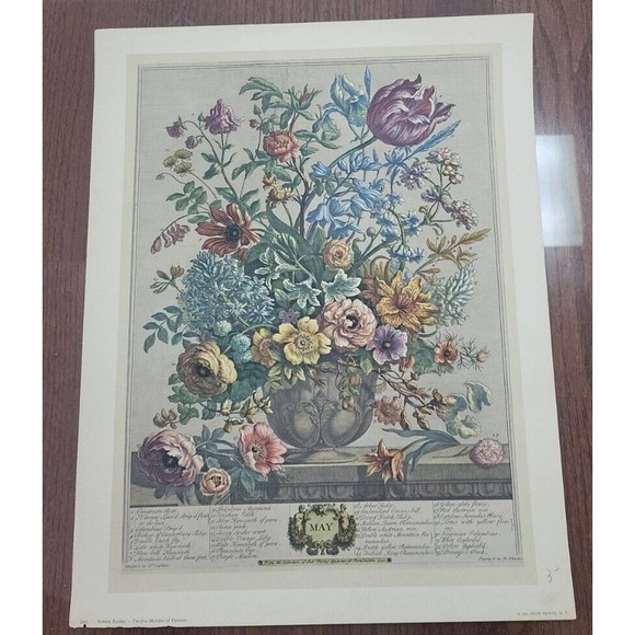 Other - Rob Furber Gardiner Kensington 1730 Engraving by H Fletcher "May" Month Flowers